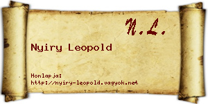 Nyiry Leopold névjegykártya